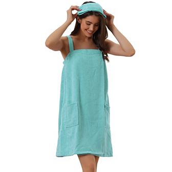 Womens Towel Wrap Bathrobe Spa Towels Robe with Adjustable Closure for Gym Shower