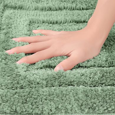 Soft Absorbent Non Slip Plush Bath Rug Machine Washable Dry Bath Mat for Bathroom Floor, 16" x 24"