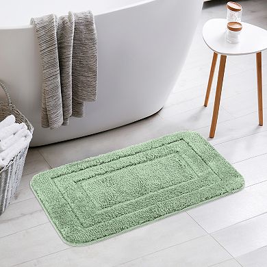 Soft Absorbent Non Slip Plush Bath Rug Machine Washable Dry Bath Mat for Bathroom Floor, 16" x 24"