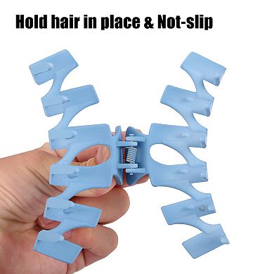 4 PCS Hair claw Wave Hair Clips for Women Wave Clips Light Blue, Beige