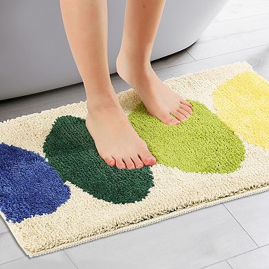 Soft Plush Non Slip Printing Bathroom Mat Quick Dry Reversible Microfiber Bath Rugs, 20" X 32"
