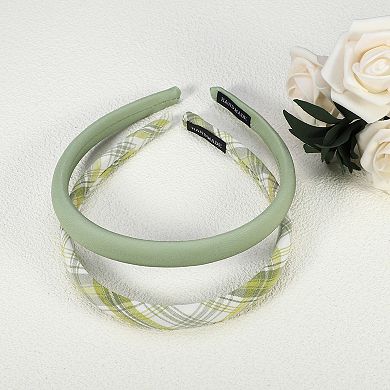 2 Pcs Artistic Plaid Headbands Hair Accessories For Women 0.67" Wide