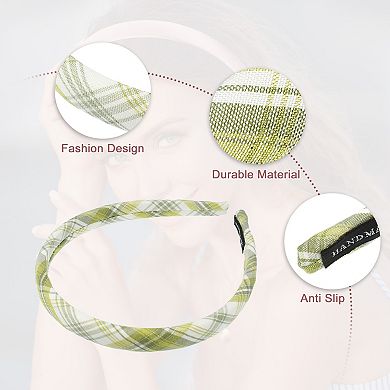 2 Pcs Artistic Plaid Headbands Hair Accessories For Women 0.67" Wide