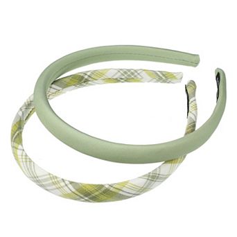 2 pc Artistic Plaid Headbands Hair Accessories For Women 0.67" Wide