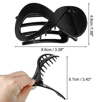 2pcs Plastic Hair Claws Hair Clips For Women 3.39"x1.89"x0.91"