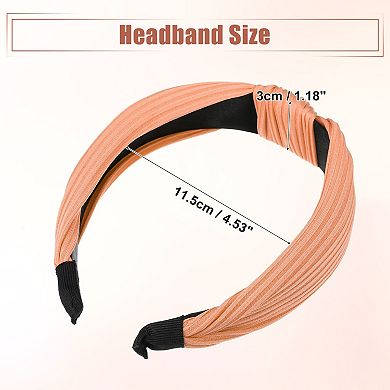6pcs Wide Knotted Headbands Wide Headbands For Women Girl Yellow Orange 1.18"