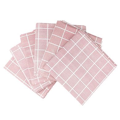 Rectangle Checkered Disposable Plastic Waterproof Table Covers 6 Pcs, 54" X 35"