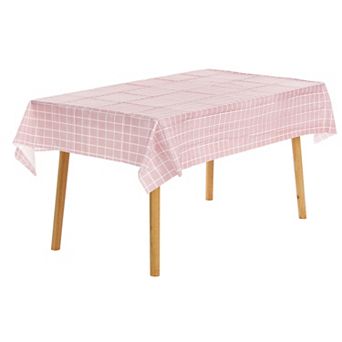 Rectangle Checkered Disposable Plastic Waterproof Table Covers 6 Pcs, 54" X 35"