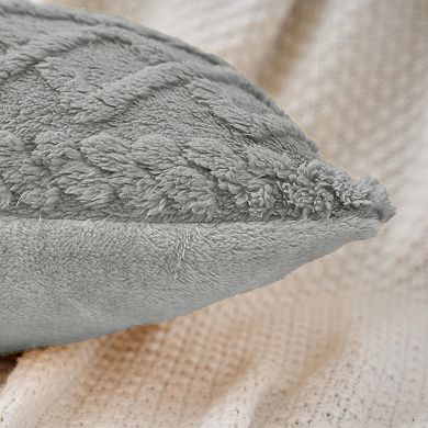 Short Plush Throw Solid Striped Soft Pillow Covers 2 Pcs 12" X 20"