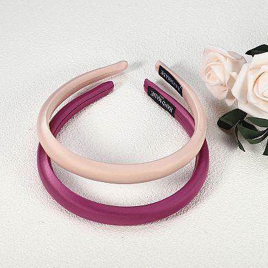 2pcs Solid Simple Silk Headbands Hair Accessories For Women 0.59"