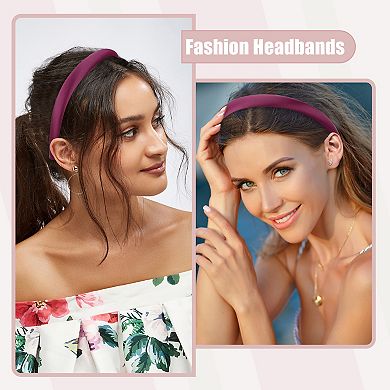 2pcs Solid Simple Silk Headbands Hair Accessories For Women 0.59"