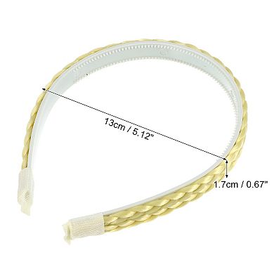1 Pcs Headband Double Strands Synthetic Hair Plaited 0.67 Inch Wide