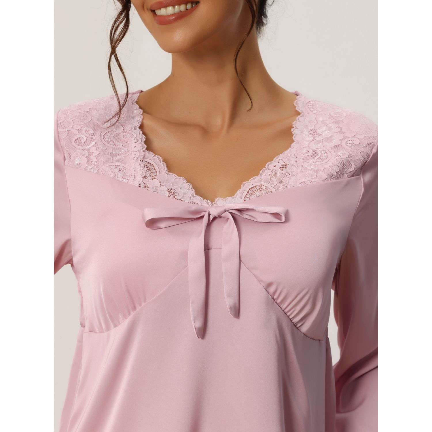 Soft Pajama Two-Pece Set Button Long-Sleeved Sold Color Top + Loose