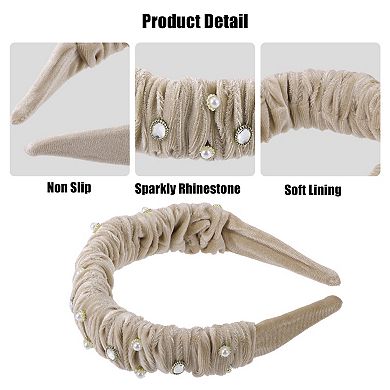 1 Pcs Rhinestone Headband Bling Padded Hairband Sparkle 1.57 Inch Wide