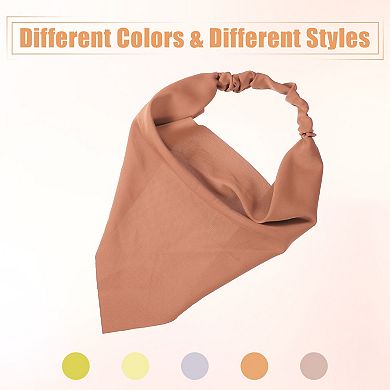 6pcs Hair Scarf Headband Coffee Orange Gray Pink Yellow Beige Triangle