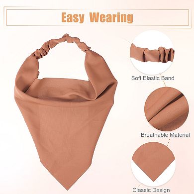 6pcs Hair Scarf Headband Coffee Orange Gray Pink Yellow Beige Triangle