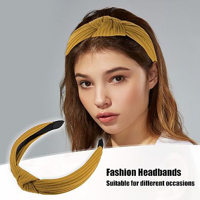 Textured Cotton Knot Headband Soft Hairband For Women 1.3 Inch Wide