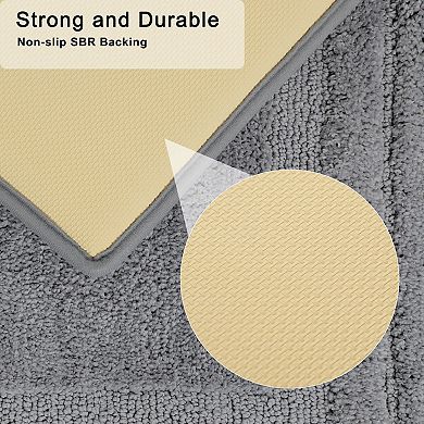 Memory Cotton Bath Kitchen Bathroom Mat Pad Carpet Rug Doormat 2 In 1, 24" X 16"; 31" X 20"