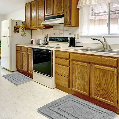 Memory Cotton Bath Kitchen Bathroom Mat Pad Carpet Rug Doormat 2 In 1, 24" X 16"; 31" X 20"