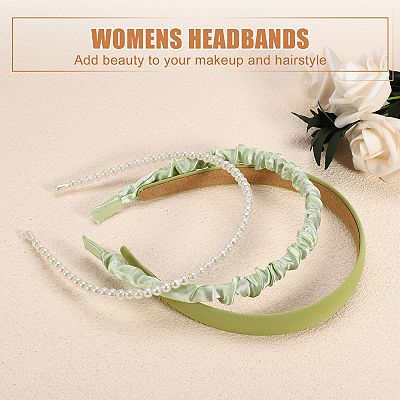 Kohl\'s Cream Pearl Hair Accessory Set 3pcs Fashion Faux Pearls Headbands Set Wedding Faux Pearl  main image 4