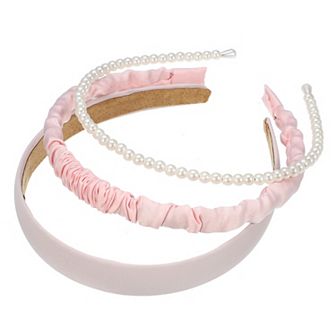 3 pc Fashion Headbands Set Pearl Hair Accessories For Women Party