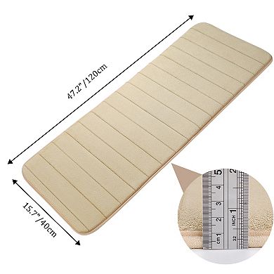 Absorbent Soft Long Washable Non-slip Memory Foam Bath Tub Mat Floor Runner Rug, 16" X 47"