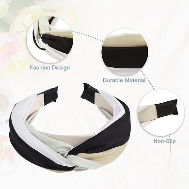 Color Block Knotted Wide Headband Fashion For Women 1.57" Width