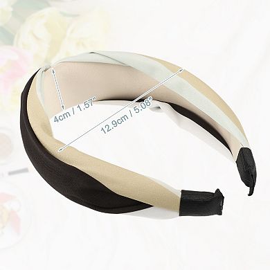 Color Block Knotted Wide Headband Fashion For Women 1.57" Width