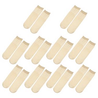 10 Pair Women Lace Socks Anti-slip Breathable Sheer Ankle Socks Nylon