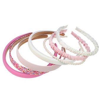 7 pc Fashion Headbands Set Pearl Hair Accessories For Women Party Colorful