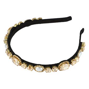 Rhinestone Headband Rhinestone Flannel Headband for Women 5.51"x0.79"