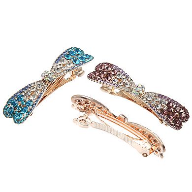 3 Pcs Hair Barrettes For Women Rhinestones Hair Clips