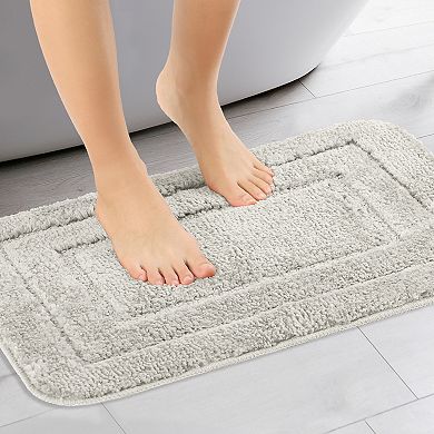 Soft Absorbent Non Slip Plush Bath Rug Machine Washable Dry Bath Mat For Bathroom Floor, 20" X 32"