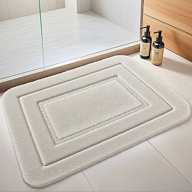 Soft Absorbent Non Slip Plush Bath Rug Machine Washable Dry Bath Mat For Bathroom Floor, 20" X 32"