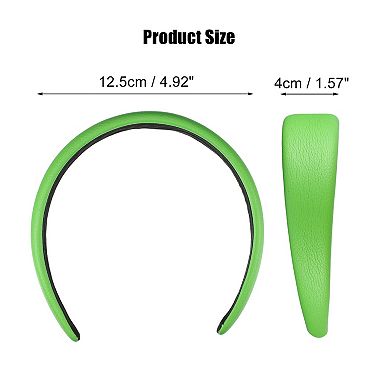 Faux Leather Headband Hairband For Women 1.6 Inch Wide