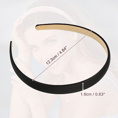 2 Pcs Solid Simple Satin Headbands Accessories For Women 0.63"