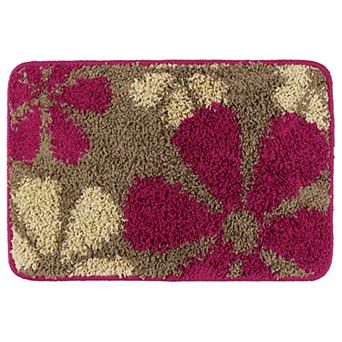 Checked Washable Plush Shaggy Bath Mat , 16" X 24"