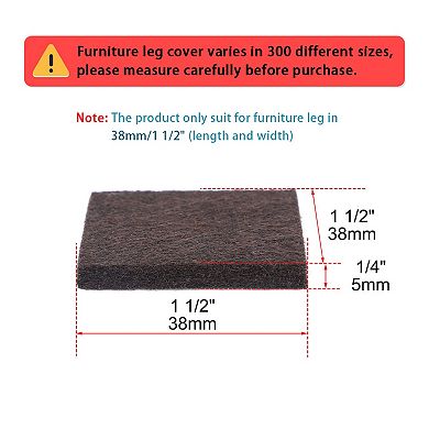 Felt Furniture Pads Square 1 1/2" Self Adhesive Anti-scratch Protector 24pcs