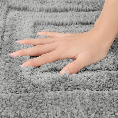 Soft Absorbent Non Slip Plush Bath Rug Machine Washable Dry Bath Mat For Bathroom Floor, 16" X 24"