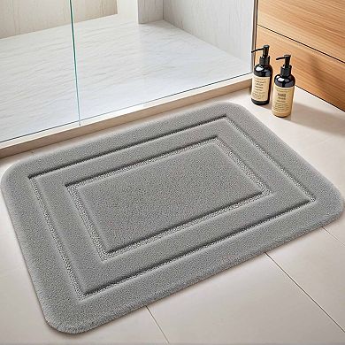 Soft Absorbent Non Slip Plush Bath Rug Machine Washable Dry Bath Mat For Bathroom Floor, 16" X 24"