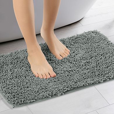 Washable Non-slip Soft Fluffy Shag Plush Bath Mat , 20" X 32"