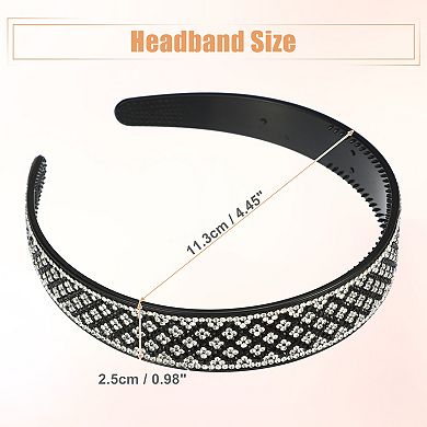 1pcs No Slip Rhinestone Wide-brimmed Headband 4.45"x0.98"
