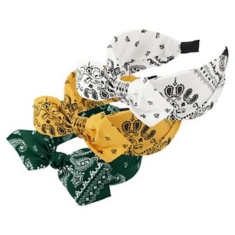 3 pc Bow Knotted Wide Headbands Fashion For Girl 2.28" Width