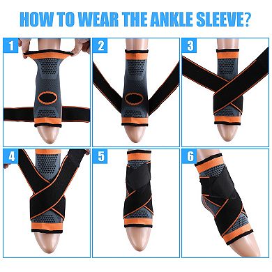 Pair Ankle Compression Sleeve Adjustable Ankle Brace Wrap Support