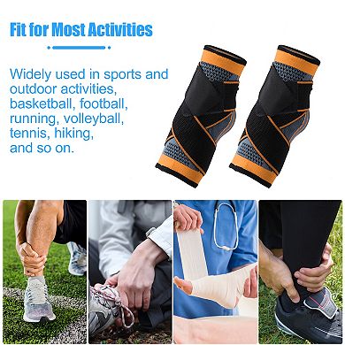 Pair Ankle Compression Sleeve Adjustable Ankle Brace Wrap Support