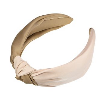 Top Knot Headband For Women Fashion Elastic Wide Hair Hoop Brown Pink