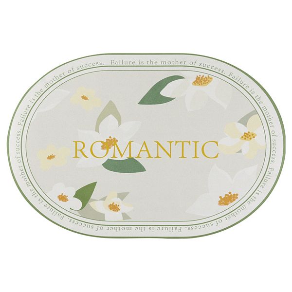 Pvc Rubber Nonslip Quick Dry Rugs Washable Oval Floor Bath Mat, 16" X 24"