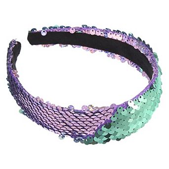 Sequin Headband Sparkle Headbands Shiny Elastic Fashion Headbands Purple Green