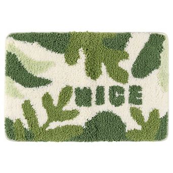 Soft Plush Non Slip Printing Bathroom Mat Quick Dry Reversible Microfiber Bath Rugs, 16" X 24"