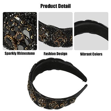Bling Rhinestone Headband Rhinestone Wide Edge Headband 5.12"x1.89"